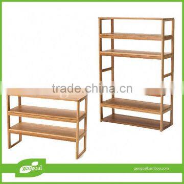 free standing eco-friendly shelving unit/bamboo bathroom free standing shelving units