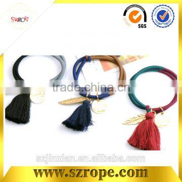 Elastic Hair Bands With tassel Metallics