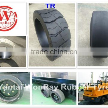 battery forklift truck tyre 533.4x203.2x381mm press on front wheel solid tyre 21*8*15