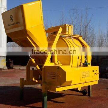 Concrete mixer JZC500 with diesel engine with hydraulic hopper