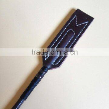 EQUESTRIAN LEATHER WHIP HORSE RIDING LEATHER WHIP WITH LONG HANDLE ENGLISH RIDING LEATHER WHIP LEATHER THREADED RIDING WHIP photo-2