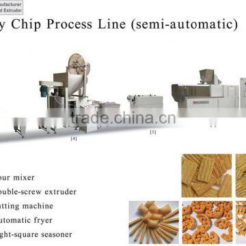 Fried wheat flour pasta snack food extruder machine process line