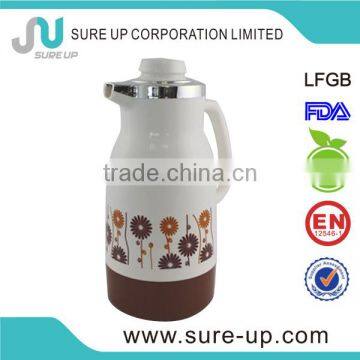 Colorful printing cheap plastic glass inner insulated vacuum thermal jug(JGDT)