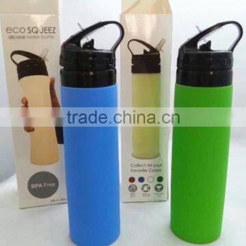 550ml Silicone Collapsible BPA Free Water Bottle FDA Approved Suitbale for Outdoor and Travel photo-2