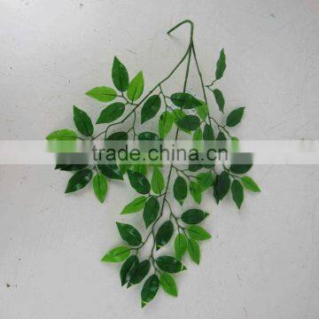 SJ070905 artificial ficus tree leave for decorations occasion plastic ficus banyan tree leaf