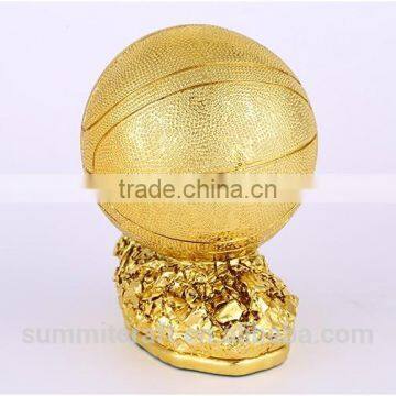 Custom Resin Shinny Golden Basketball Trophy photo-6