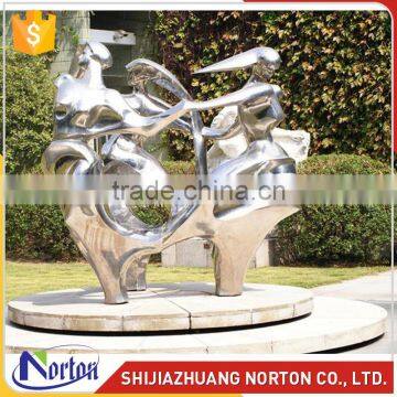 Abstract humans playing stainless steel sculpture for decoration NTS-001LI