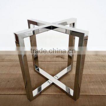 Stainless Steel Solid Wood Dining Table Metal Leg Wholesale Factory photo-4