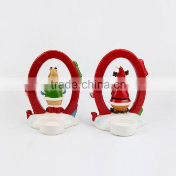 Ceramic Christmas Reindeer Tealight Candle Holders Bulk Christmas Decorated Candle Holders photo-2