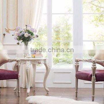 New Arrival Luxury Elegant European Style Queen's Armchair Made of White and Purple Leather BF12-04054a photo-5