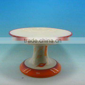 Colorful round ceramic cake stand