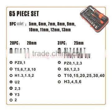 65pcs Mini Bits Set Hand Socket Sets Ratchet Screwdriver Drive Wrench photo-3