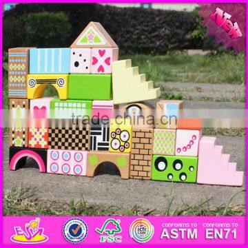 2017 New Design 28 Pieces Educational Kids Wooden Toy Building Blocks W13A120 photo-5