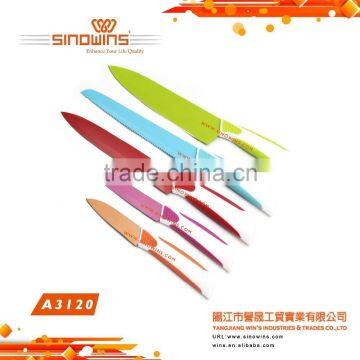 A3120 New Design Hot Sale Non-stick Coating 5PCS Stainless Steel Knife Set photo-3