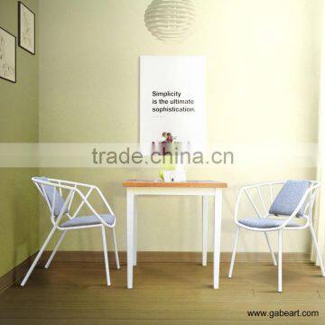 Chair Resto Modern White Iron Wrapped with Rattan Synthetic Furniture
