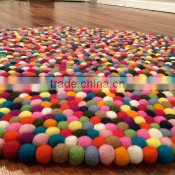High Quality Nepal Handmade Round Wool Felt Ball Carpets/rugs photo-2