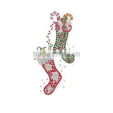 Gift socks hotfix rhinestone heat transfer iron on wholesale