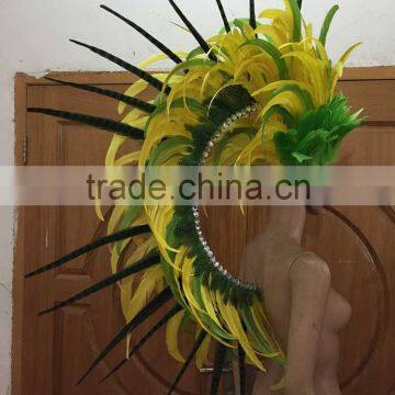 Hot Sale Feathered Brazil Headdress Accessory in stock