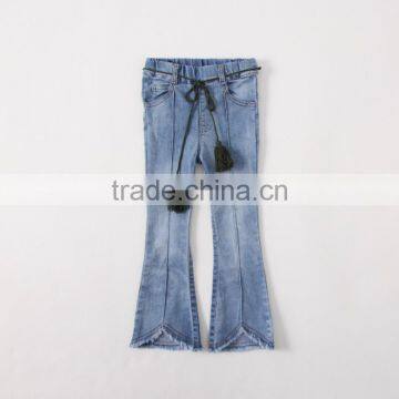 Wholesale 2017 girls classical flared jeans kids washed skinny jeans