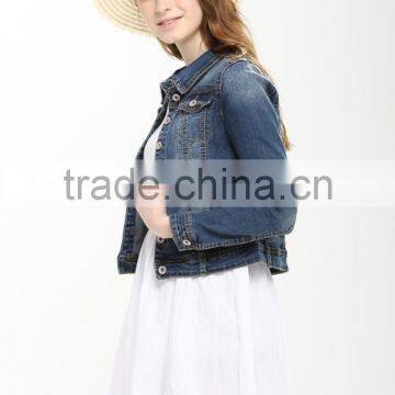 Oem Service Korean Style Loose Fancy Short Style Denim Jacket Wholesale photo-3