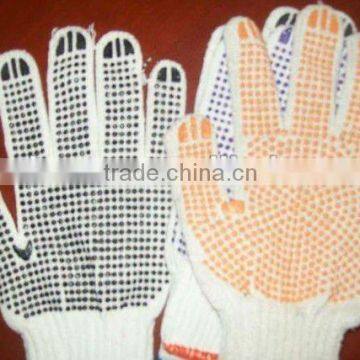 PVC dotted cotton work gloves cotton knitted gloves with PVC dots