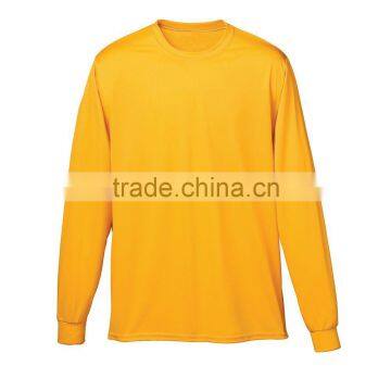 Wicking Long Sleeve T-Shirt For Youth Self-Fabric Collar And Cuffs Training Tee 100% Polyester Wicks Moisture Sport Wear photo-3
