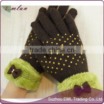 2014 winter woolen hand knitted gloves wholesale china