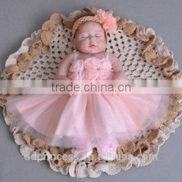 Baby Girls Birthday Dress Party Wedding Clothing Pink White Suspender Designer Dresses photo-5