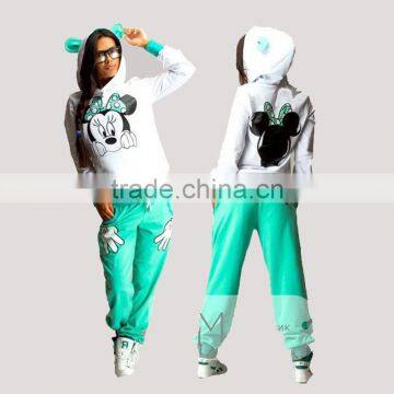 2016 Hot Selling Casual Sportswear Cute Micky Mouse Printed Hooded Long-sleeved Suit Tenue Sportwear photo-4