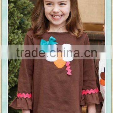 latest shirt designs for baby girl thanksgiving day boys t-shirt applique turkey 2016 wholesale children's boutique clothing set