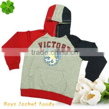 Latest fashion design boy's knitting hoody cotton fleece no zipper hoodie jacket