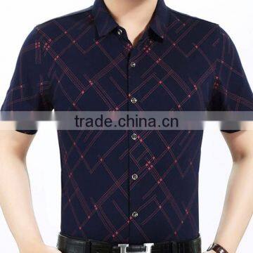 Business Casual Men Mercerized Cotton Short Sleeve Shirt photo-5