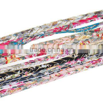 Beautiful Flower Pattern Golden Flat Fabric Cord photo-2