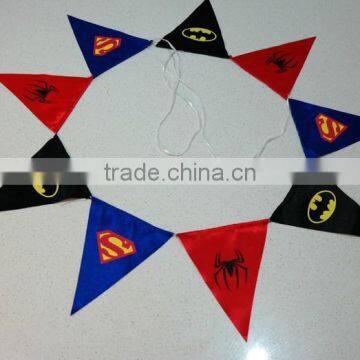 Superhero Birthday Party Bunting 135cm Decoration Spiderman Batman Superman photo-2