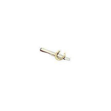 Copper Or Zinc Alloy Or Pewter Personalized Tie Bar Tie Bar Placement With Gold Plating