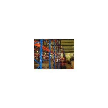 Push Back Drive-in Pallet Racking 3.9m Beam For Logistic , Blue / Orange