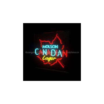 T66 MOLSON CANADIAN LAGER handicrafted real glass tube neon signs for store display and advertising.