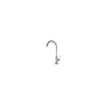 Silver SS Wall Mounted Cold Water Faucet Single Handle / Lead Free