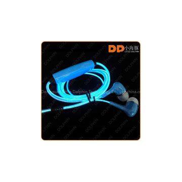 Hot Selling China Factory In Ear Metal EL Glow Earphone Stereo Headphone photo-2