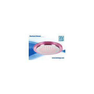 Pink ABS Ceiling Rainfall Overhead Shower Head 8 Inch Round For Hotel