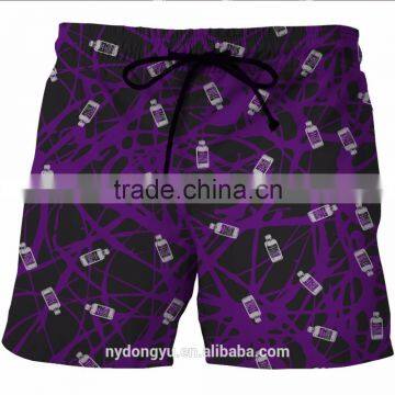 men fast dry purple bottle beach shorts/ blue l na creative plus size beach shorts with pockets / printed sports beach wear