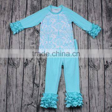 Yawoo promoted fashion aqua raglan clothing sets toddler girl boutique clothing