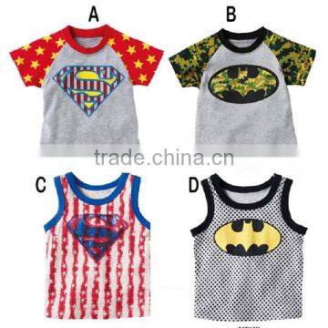 fashion superman sleeveless short sleeve casual baby t-shirt