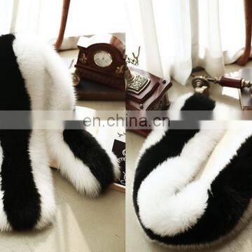 Luxurious White Black Fox Fur Scarf Fashion Fox Fur Shawl From China photo-4