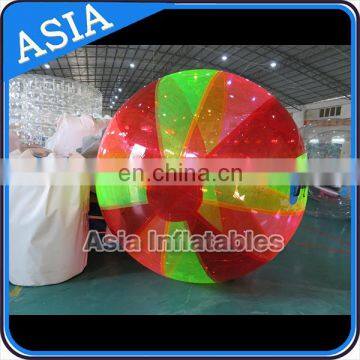 Custom Colorful Inflatable Floating water walking ball with color strip for Inflatable Pool Toys