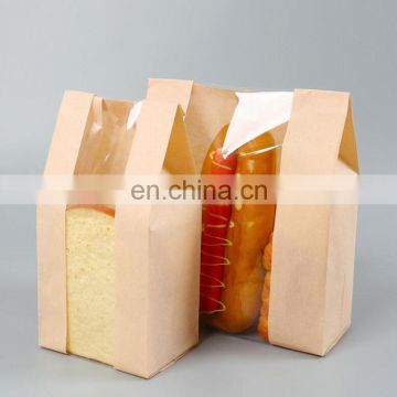 factory directly supply customized grease proof bread sandwich bag,take away fast food kraft paper bag