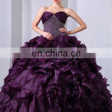 Sweep Train Lace-up Sweetheart Sleeveless Evening Gowns Piping Beaded Sequins Quinceaneras Dress