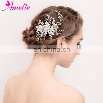 Bridal Hair Ornaments Imported Rhinestones Freshwater Pearls Alloy Leaf Clusters Lush Hair Claws Wedding Hair Clip