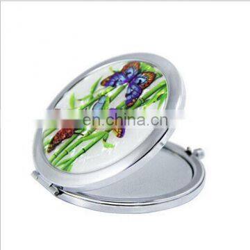 Round Epoxy Printed Metal Pocket Make up Mirror photo-2
