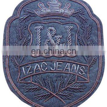 Hand Embroidered Bullion Blazer Wire Bullion Badges I & J